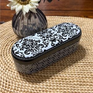 Brighton Sunglasses Tin Metal Black and White Case